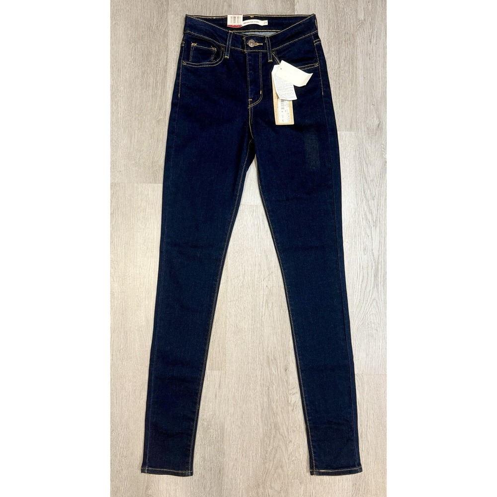 Levi's 721 High Rise Skinny Jeans Womens 24x32 Dark Wash Blue Denim Stretch NWT
